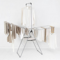 Brabantia Hangon 1004172 Clothes Dryer, 25 m, 8 hangers, Child Lock, Extension Rod, Stainless Steel