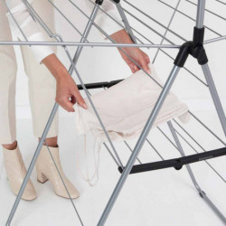 Brabantia Hangon 1004172 Clothes Dryer, 25 m, 8 hangers, Child Lock, Extension Rod, Stainless Steel