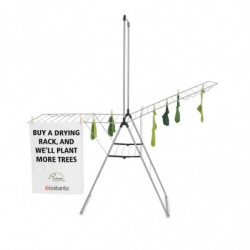 Brabantia Hangon 1004172 Clothes Dryer, 25 m, 8 hangers, Child Lock, Extension Rod, Stainless Steel