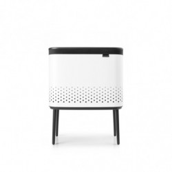 Brabantia Bo 1004174 Laundry Basket, 60 L, Top-loading, Ventilation Holes, Adjustable Feet, White