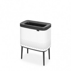 Cos de rufe Brabantia Bo 1004174, 60 L, Umplere fara deschidere, Orificii aerisire, Picioare reglabile, Alb