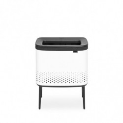 Cos de rufe Brabantia Bo 1004174, 60 L, Umplere fara deschidere, Orificii aerisire, Picioare reglabile, Alb