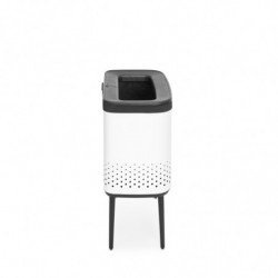 Кош за пране Brabantia Bo 1004174, 60 л, Пълнене без отваряне, Вентилационни отвори, Регулируеми крачета, Бял