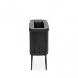Coș de spălat Brabantia Bo 1004175, 60 l, Umplere fără deschidere, Găuri de ventilație, Picioare reglabile, Negru