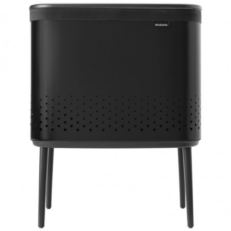 Coș de spălat Brabantia Bo 1004175, 60 l, Umplere fără deschidere, Găuri de ventilație, Picioare reglabile, Negru
