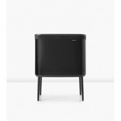 Кош за пране Brabantia Bo 1004175, 60 л, Пълнене без отваряне, Вентилационни отвори, Регулируеми крачета, Черен