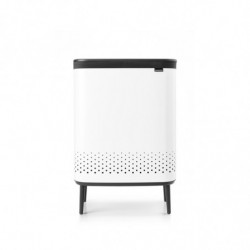 Brabantia Bo Laundry Basket 1004176, 2x45 L, Top-loading, Ventilation Holes, Adjustable Feet, White