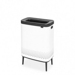 Cos de rufe Brabantia Bo 1004176, 2x45 L, Umplere fara deschidere, Orificii aerisire, Picioare reglabile, Alb