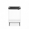 Cos de rufe Brabantia Bo 1004176, 2x45 L, Umplere fara deschidere, Orificii aerisire, Picioare reglabile, Alb