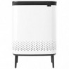 Brabantia Bo Laundry Basket 1004176, 2x45 L, Top-loading, Ventilation Holes, Adjustable Feet, White