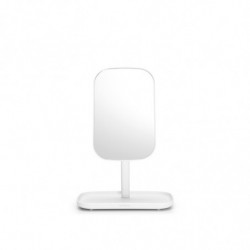 Brabantia ReNew 1004185 Mirror with Accessory Holder, 28.3 x 20 x 12.6 cm, Non-slip base, 360° adjustable, White