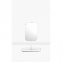 Oglindă cu suport pentru accesorii Brabantia ReNew 1004185, 28.3x20x12.6 cm, Bază antiderapantă, reglabilă la 360°, Alb