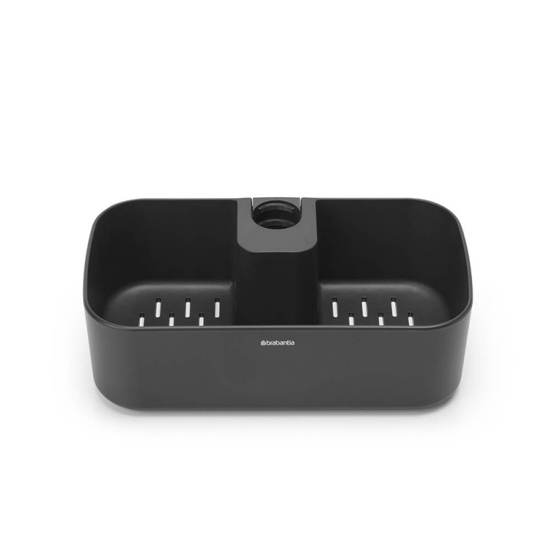 Organizator de duș Brabantia ReNew 1004186, 7.5x13.3x24.4 cm, Fund cu găuri de apă, Rezistent la coroziune, Gri închis