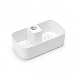 Brabantia ReNew Shower Organizer 1004187, 7.5 x 13.3 x 24.4 cm, Perforated Bottom, Corrosion-Resistant, White