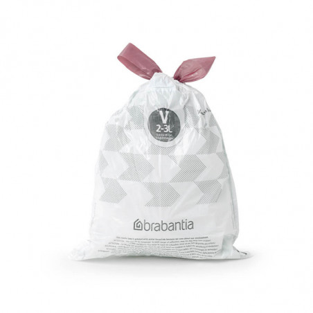 Торбички за кош Brabantia PerfectFit NewIcon 1005507, Размер V, 3 л, 40 броя, Бял