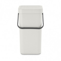 Brabantia Sort&Go 1005511 Recycling Bin, 12 L, Handle, Wall-mountable, Light Gray
