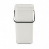 Кош за разделно събиране на боклук Brabantia Sort&Go 1005511, 12 л, Дръжка, Възможност за стенен монтаж, Светлосив