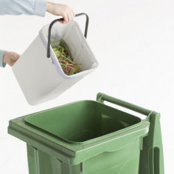 Cos de gunoi colectare selectiva Brabantia Sort&Go 1005511, 12 Ș, Maner, Montabil pe perete, Gri deschis