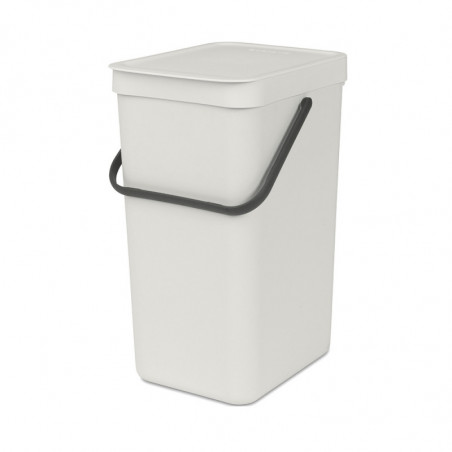 Cos de gunoi colectare selectiva Brabantia Sort&Go 1005516, 16 L, Maner, Montabil pe perete, Gri deschis