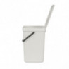 Brabantia Sort&Go 1005516 Recycling Bin, 16 L, Handle, Wall-mountable, Light Gray
