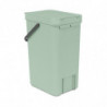 Cos de gunoi colectare selectiva Brabantia Sort&Go 1005517, 16 L, Maner, Montabil pe perete, Verde deschis
