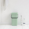 Brabantia Sort&Go 1005517 Recycling Bin, 16 L, Handle, Wall-mountable, Light Green