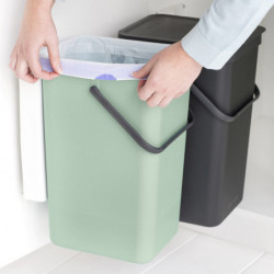 Brabantia Sort&Go ξεχωριστός κάδος 1005518, 2x16 l, Τοποθέτηση σε πόρτα ντουλαπιού κουζίνας, Γκρι/πράσινο