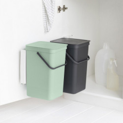 Brabantia Sort&Go ξεχωριστός κάδος 1005518, 2x16 l, Τοποθέτηση σε πόρτα ντουλαπιού κουζίνας, Γκρι/πράσινο