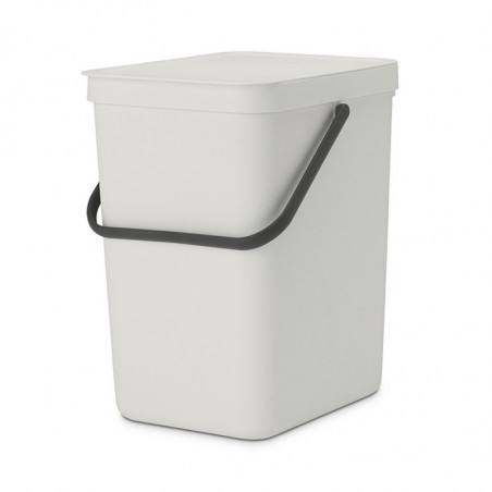 Cos de gunoi colectare selectiva Brabantia Sort&Go 1005521, 25 L, Maner, Montabil pe perete, Gri deschis