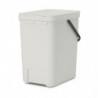 Cos de gunoi colectare selectiva Brabantia Sort&Go 1005521, 25 L, Maner, Montabil pe perete, Gri deschis