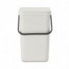 Cos de gunoi colectare selectiva Brabantia Sort&Go 1005521, 25 L, Maner, Montabil pe perete, Gri deschis