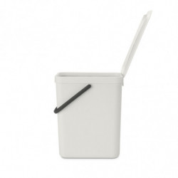 Кош за разделно събиране на боклук Brabantia Sort&Go 1005521, 25 л, Дръжка, Възможност за стенен монтаж, Светлосив