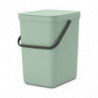 Cos de gunoi colectare selectiva Brabantia Sort&Go 1005522, 25 L, Maner, Montabil pe perete, Verde deschis