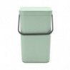 Cos de gunoi colectare selectiva Brabantia Sort&Go 1005522, 25 L, Maner, Montabil pe perete, Verde deschis