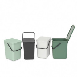Cos de gunoi colectare selectiva Brabantia Sort&Go 1005522, 25 L, Maner, Montabil pe perete, Verde deschis