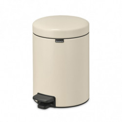 Cos de gunoi cu pedala Brabantia NewIcon 1005527, 5 L, Inchidere lina, Baza antiderapanta, Bej