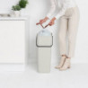 Brabantia Sort&Go 1005554 Recycling Bin, 40 L, Handle, Wall-mountable, Light Gray