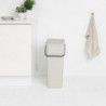 Brabantia Sort&Go 1005554 Recycling Bin, 40 L, Handle, Wall-mountable, Light Gray