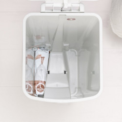 Coș cu pedală Brabantia StepUp 1005556, 40 L, Materiale ecologice, Deschidere mare, Gri deschis