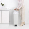 Brabantia StepUp 1005556 Pedal Bin, 40 L, Eco-friendly materials, Large opening, Light gray