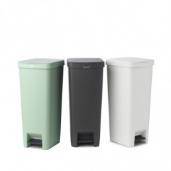 Кош за боклук с педал Brabantia StepUp 1005556, 40 л, Екологични материали, Голям отвор, Светлосив