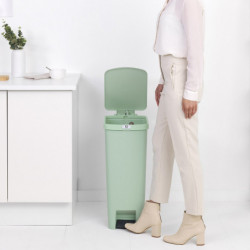 Cos cu pedala Brabantia StepUp 1005558, 40 L, Materiale ecologice, Deschidere mare, Verde deschis