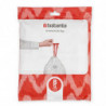 Brabantia PerfectFit Slide/Paper Bin 1005563 Trash Bags, Size B, 5 L, 40 Count, White