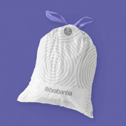 Brabantia PerfectFit Sort&Go/Built-In Trash Bags 1005568, Size D, 15–20 L, 40 Count, White