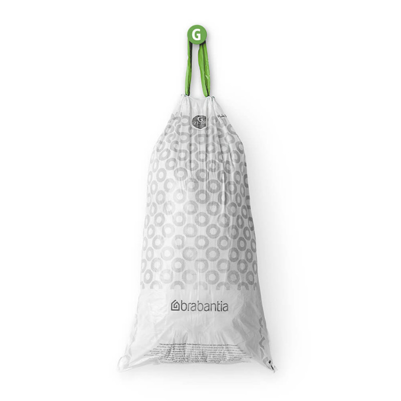 Saci de gunoi Brabantia PerfectFit NewIcon/Touch 1005570, Marimea G, 23-30 L, 10 buc, Alb