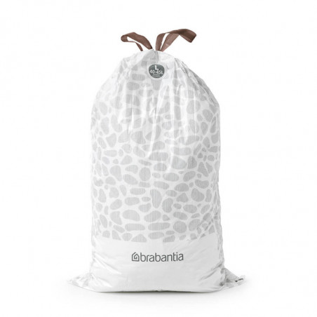 Saci de gunoi Brabantia PerfectFit FlatBack+/Touch 1005574, Dimensiune L, 40-45 L, 20 buc, Alb