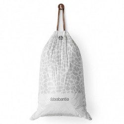 Brabantia PerfectFit FlatBack+/Touch Trash Bag 1005574, Size L, 40–45 L, 20-pack, White
