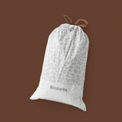Brabantia PerfectFit FlatBack+/Touch Trash Bag 1005575, Size L, 40–45 L, 40-pack, White