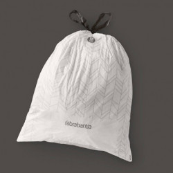 Brabantia PerfectFit Bo 1005594 Trash Bags, Size M, 60 L, 40 Count, White