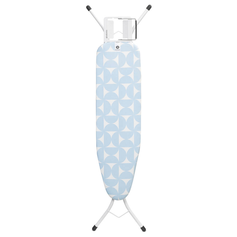 Masa de calcat Brabantia A 1005615, 110x30 cm, 7 pozitii reglare, Suport fier de calacat, Albastru deschis